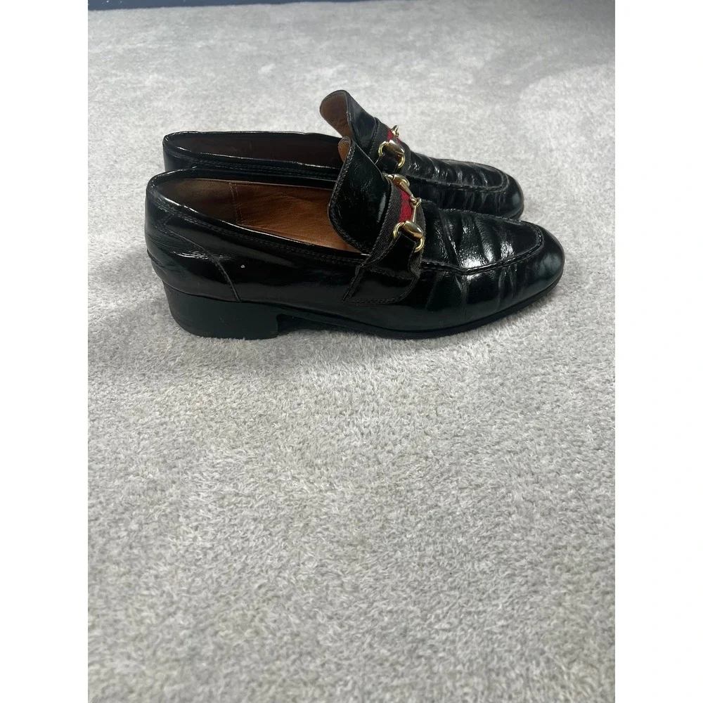Gucci‎ Vintage Mens Horsebit Loafers Black Patent Leather Size 41.5 M Italy